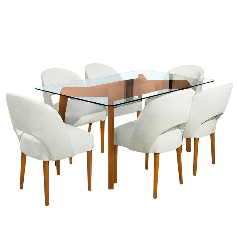Juego de Comedor Cenara 6 Sillas Madera Tornillo